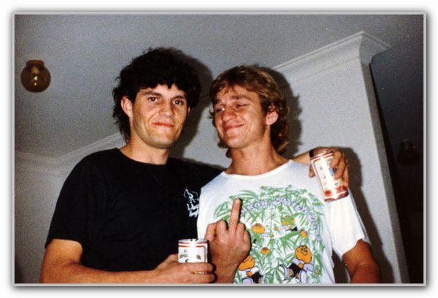 DJ & Friend Steve at his 21st bday party May 9th 1987